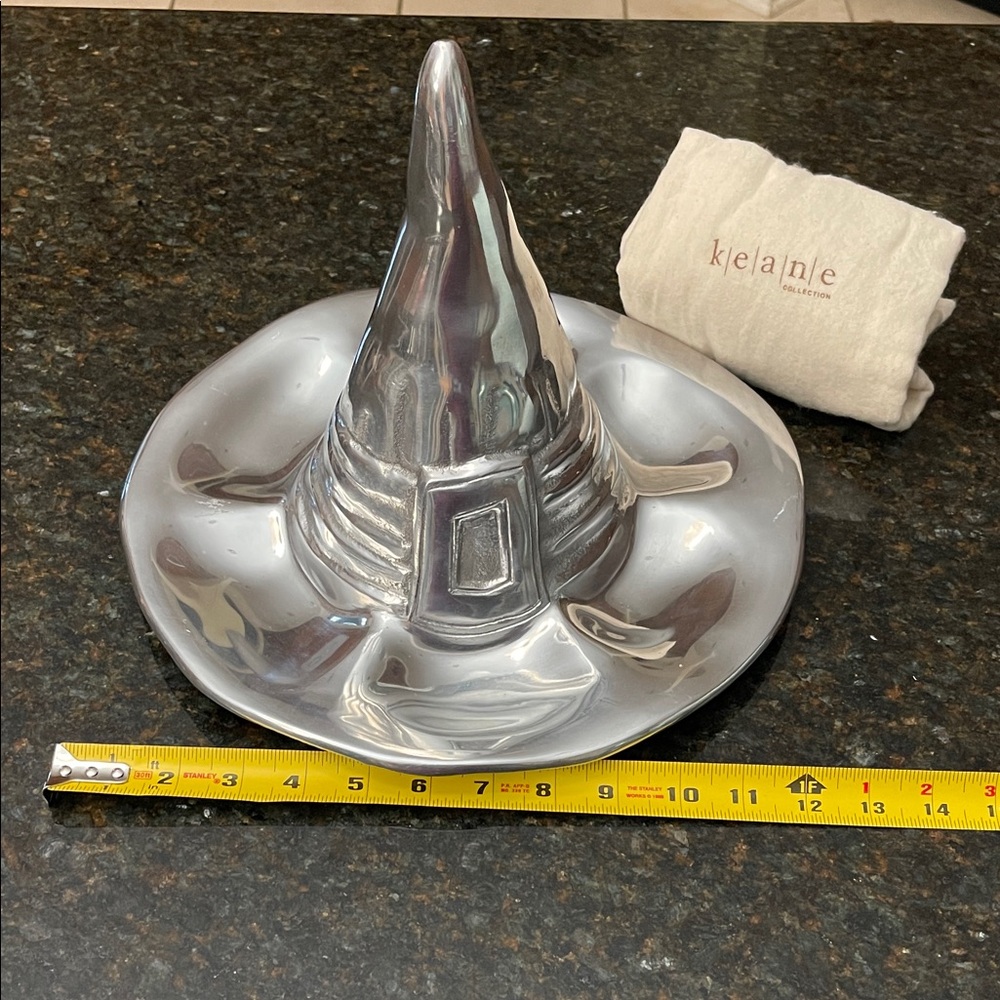 Silver Witch Hat Decorative Plate